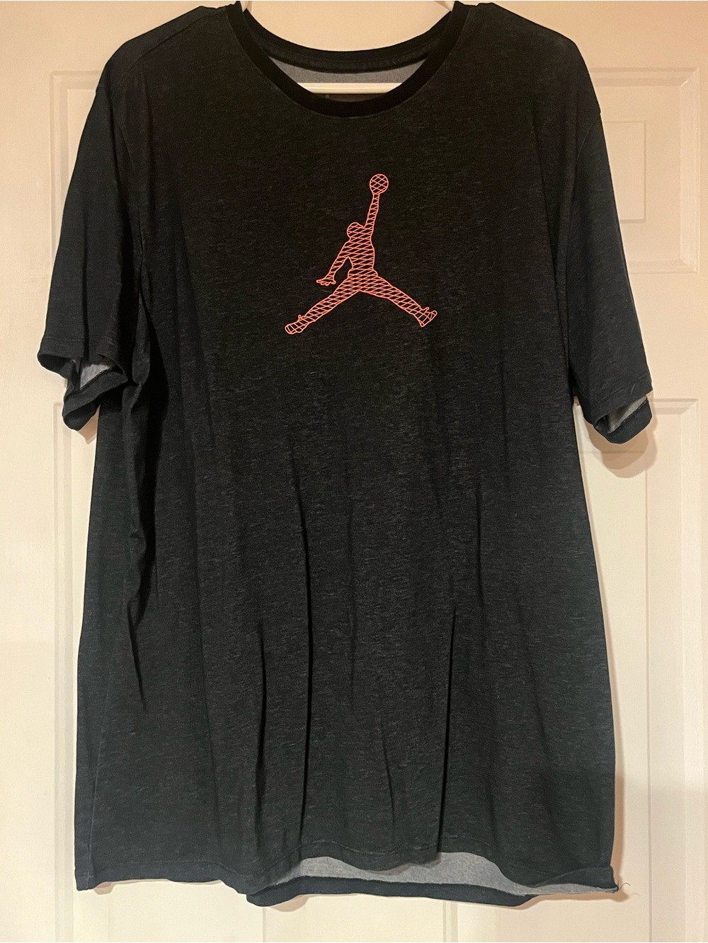 Jordan Black Short-Sleeve Tee with Red Jumpman
